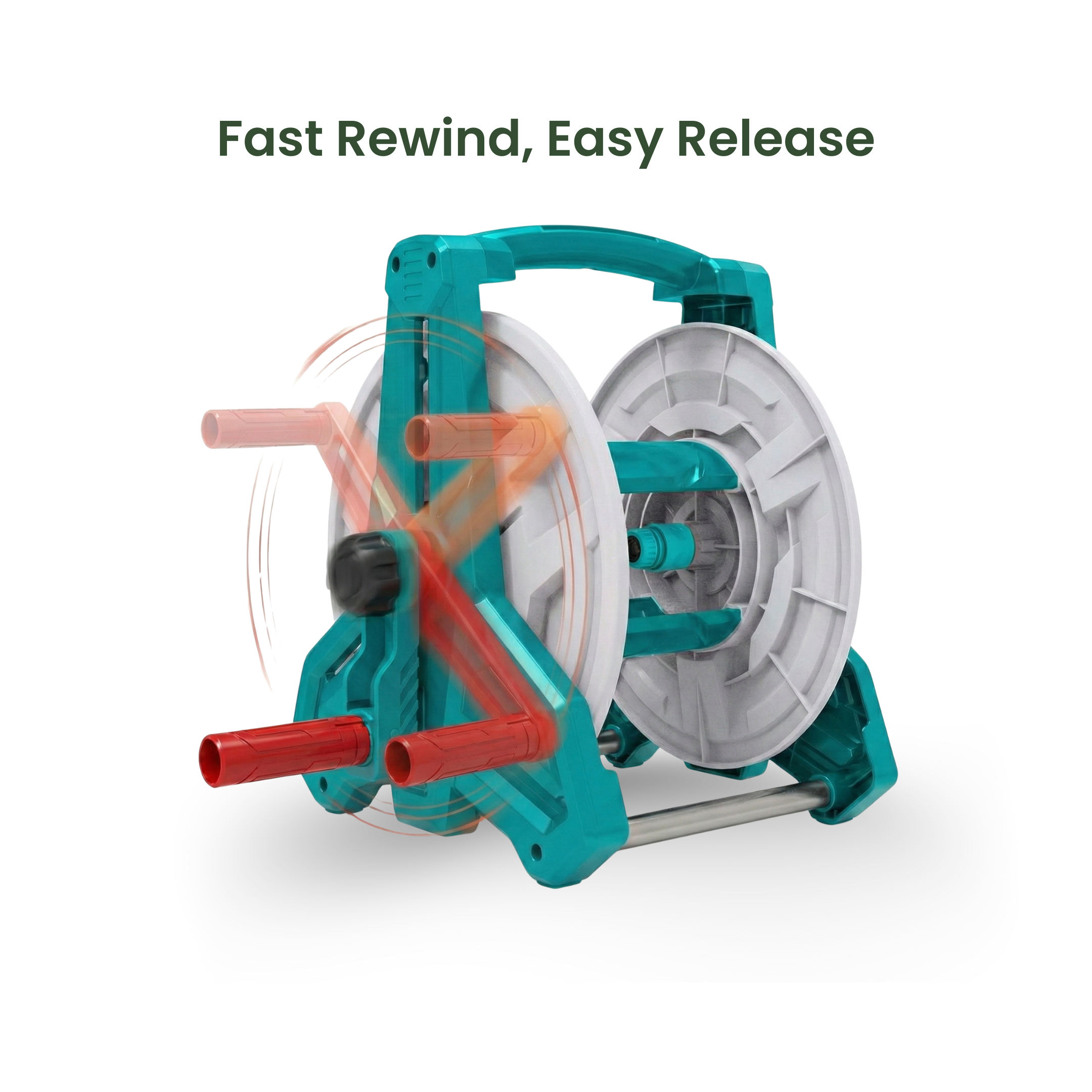 40m Wall-Mount Hose Reel with Connectors - 1/2 Inch (Hose Not Included)