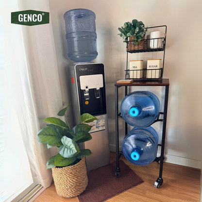 2-Tier WaterRack™ Premium with Natural Wood Shelf, Wheels & Brakes