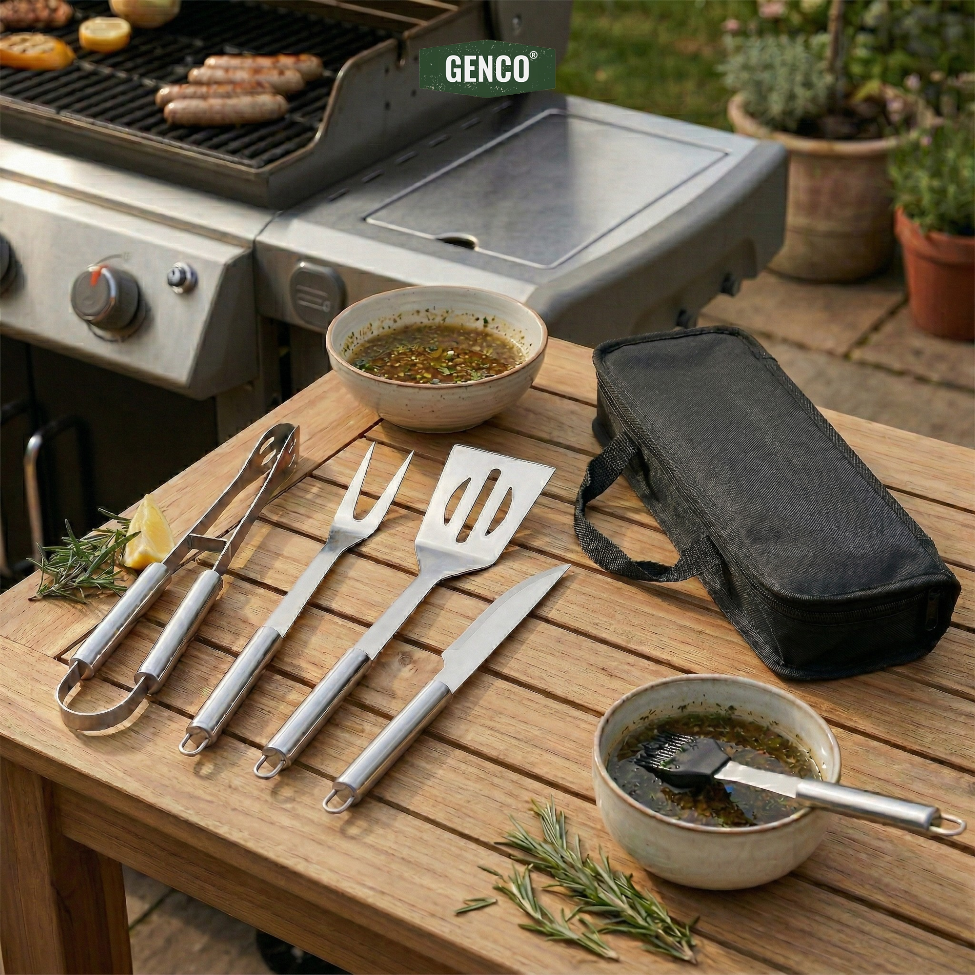 5-Piece Stainless Steel BBQ Tool Set