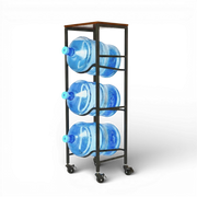 WaterRack Premium | 3-Tier with Natural Wood Shelf, Wheels & Brakes