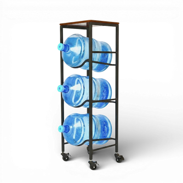 WaterRack Premium | 3-Tier with Natural Wood Shelf, Wheels & Brakes
