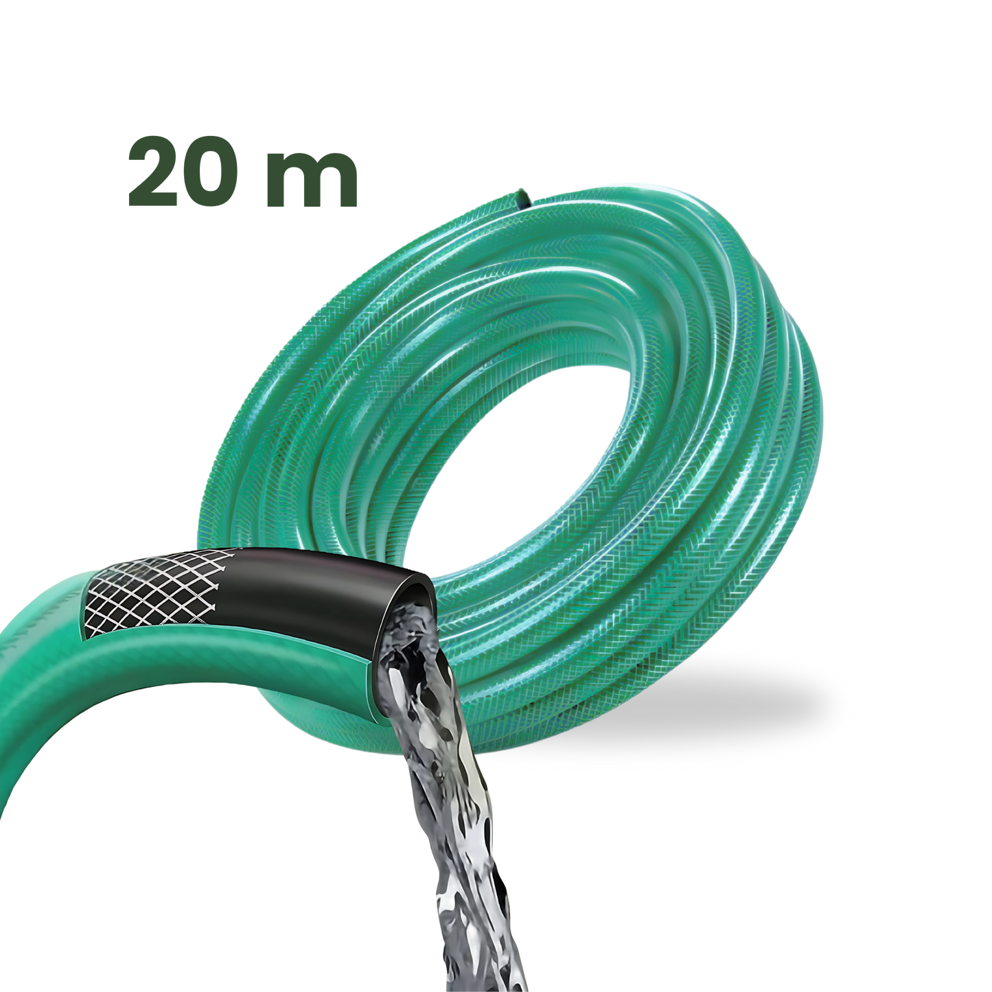 Full Set | Modern Hose Holder + 20m Heavy Duty PVC Hose + 9 Mode Sprayer + Connectors