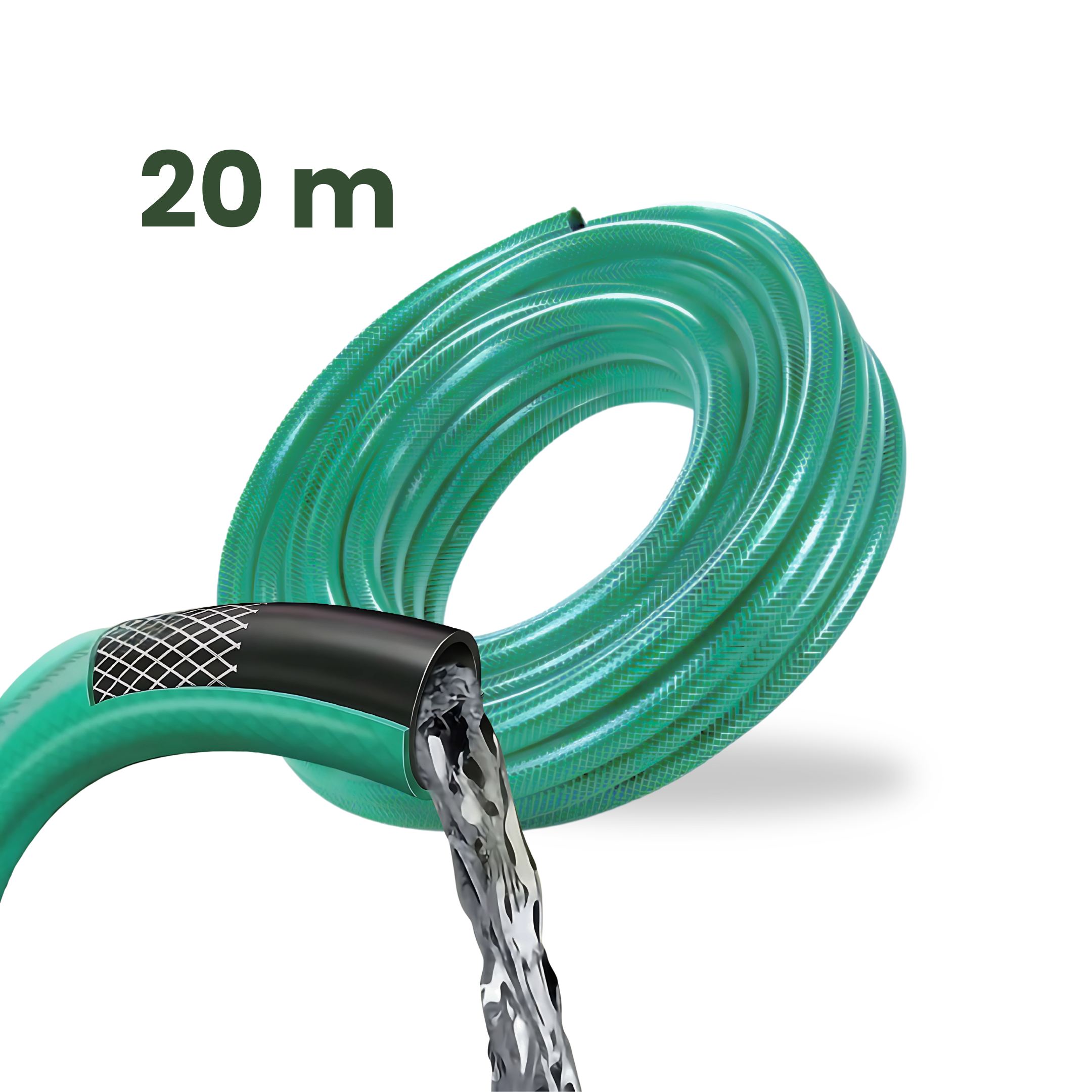 Full Set | Classic Hose Holder + 20m Heavy Duty PVC Hose + 9 Mode Sprayer + Connectors