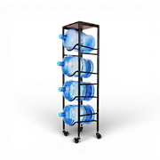 WaterRack Premium | 4-Tier with Natural Wood Shelf, Wheels & Brakes