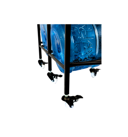 Dual 3-Tier WaterRack™ Premium with 2 Natural Wood Shelves, Wheels & Brakes