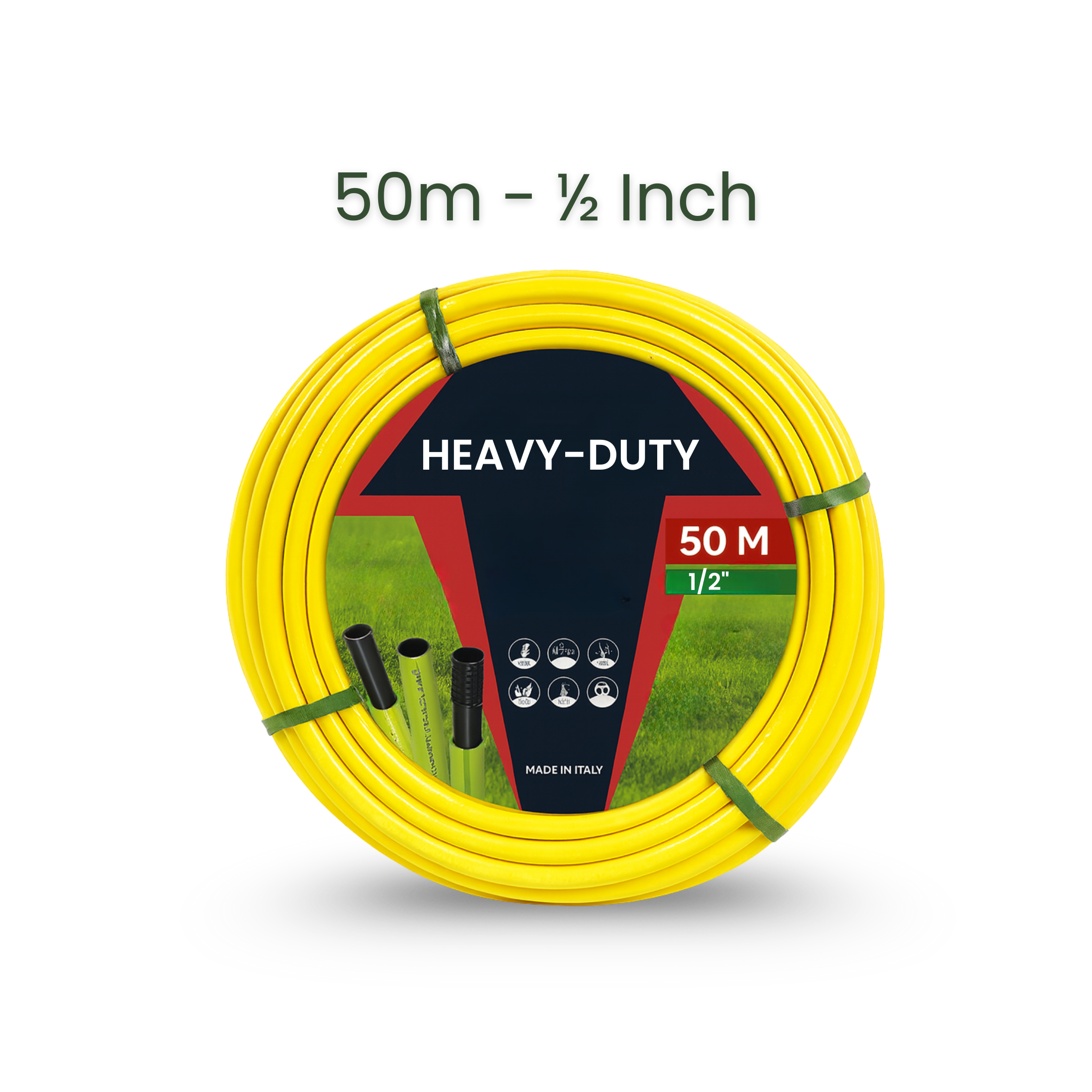 Bundle | 50m Heavy Duty PVC Hose + 9 Mode Sprayer + Connectors