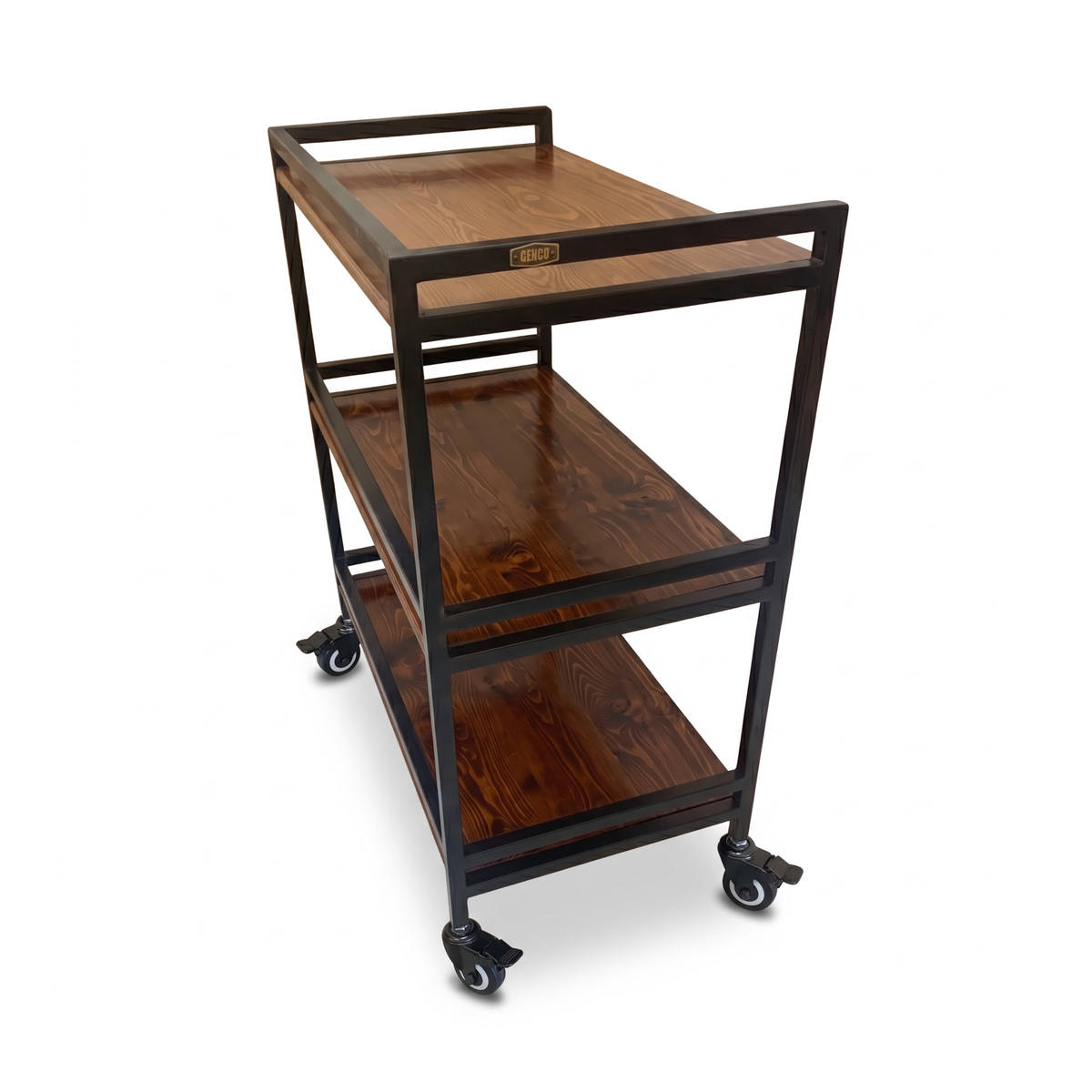 Hudson XL | 3-Tier Iron & Wood Rack with Wheels & Brakes