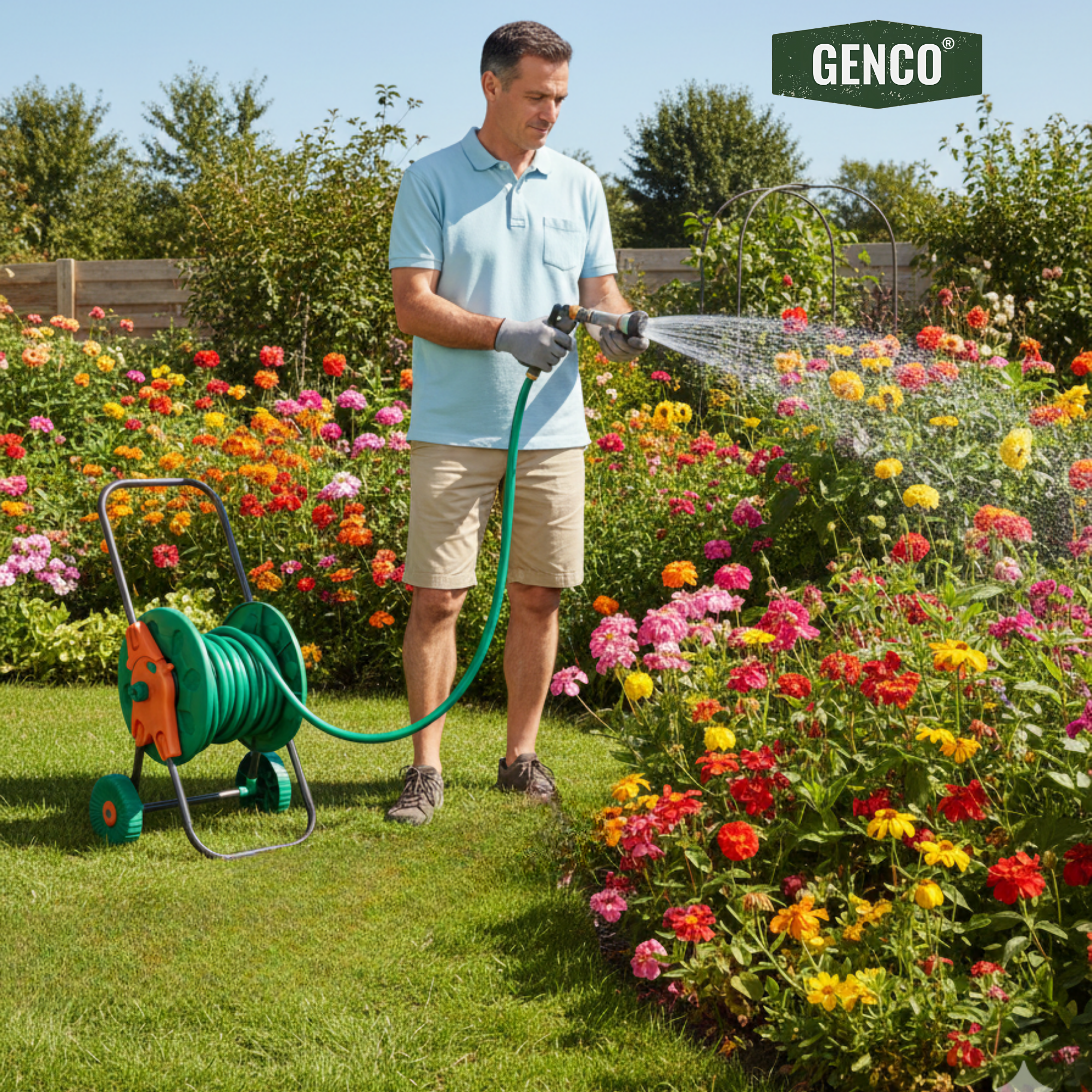 Large Capacity Wheeled Hose Cart - 60m (Without Hose)