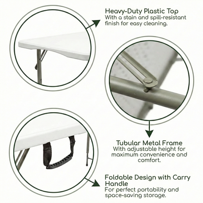 120x60cm Heavy-Duty Portable Folding Table