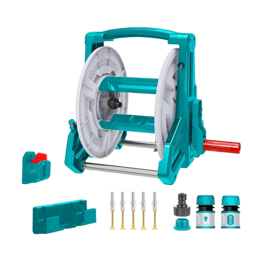 40m Wall-Mount Hose Reel with Connectors - 1/2 Inch (Hose Not Included)