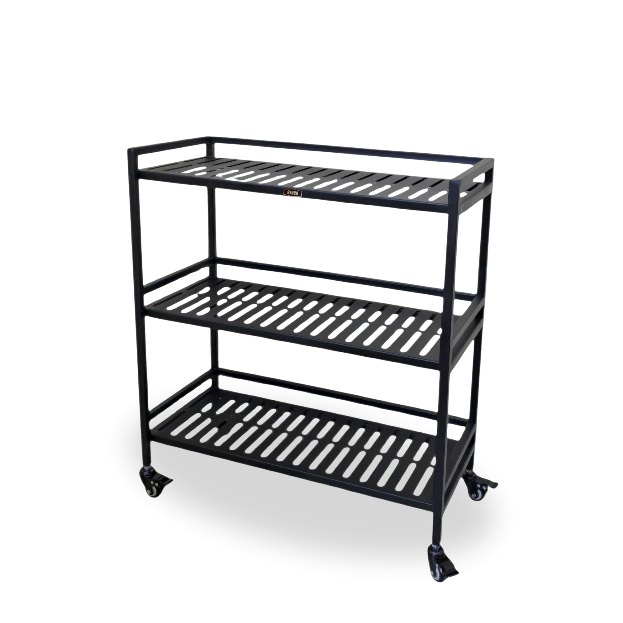 Ridge | 3-Tier Wide Iron Rack with Wheels & Brakes
