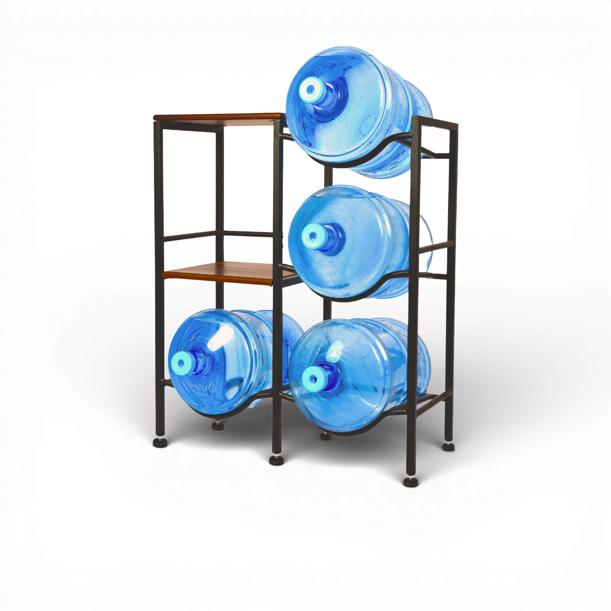 WaterRack Premium | Dual 3-Tier with 2 Natual Wood Shelves