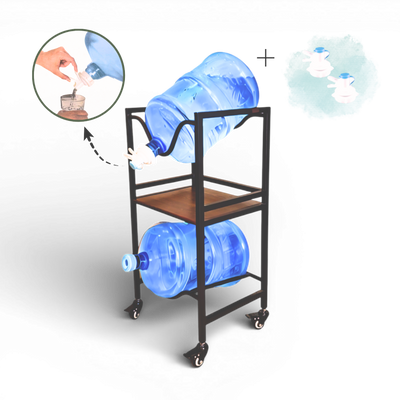 WaterRack EasyFlow | 2-Tier with Wheels & Brakes + 2x Water Jug Valve