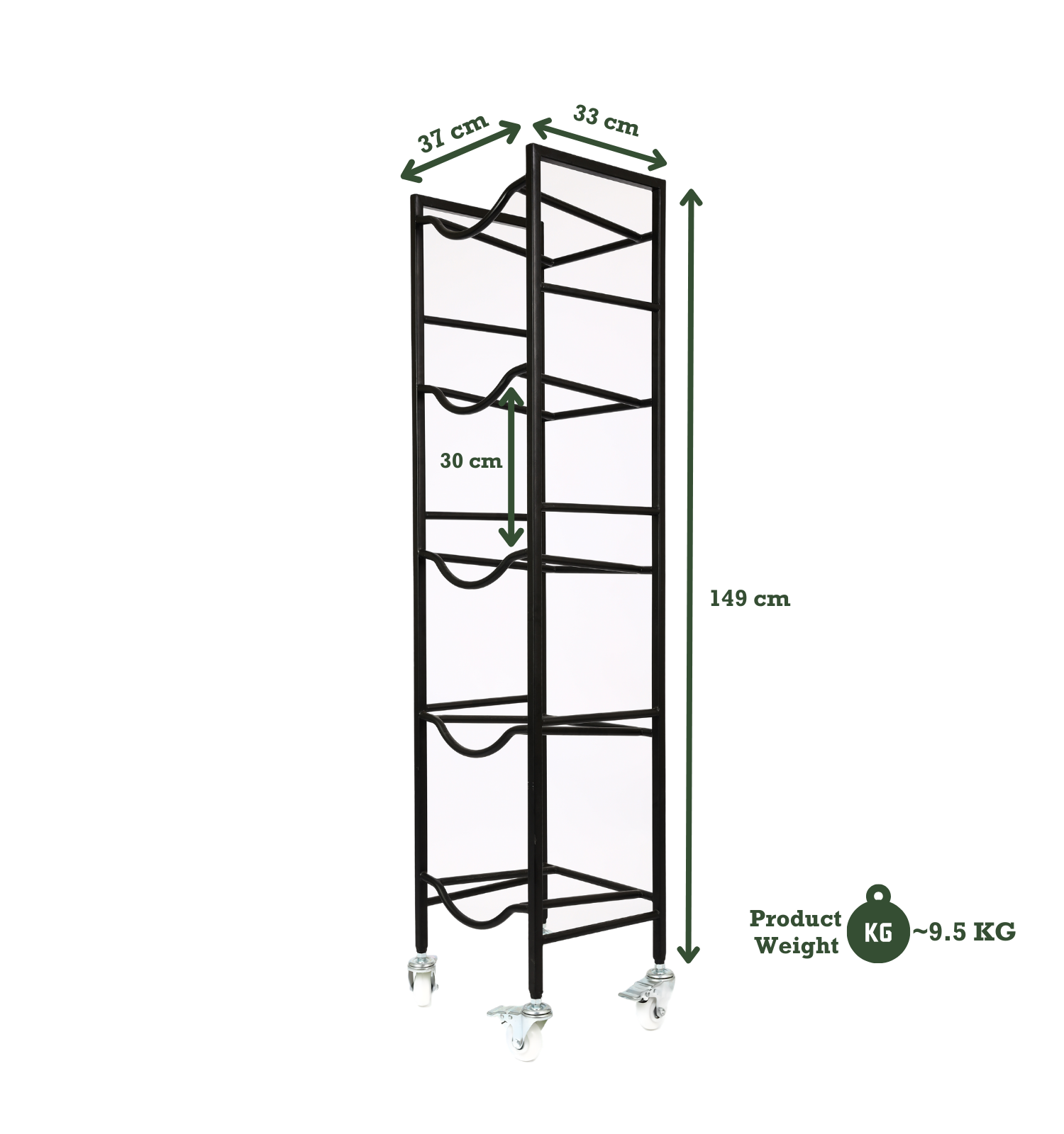 WaterRack Premium | 5-Tier with Wheels & Brakes