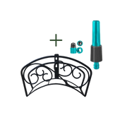Bundle | Classic Garden Hose Wall Mount Holder + Sprayer