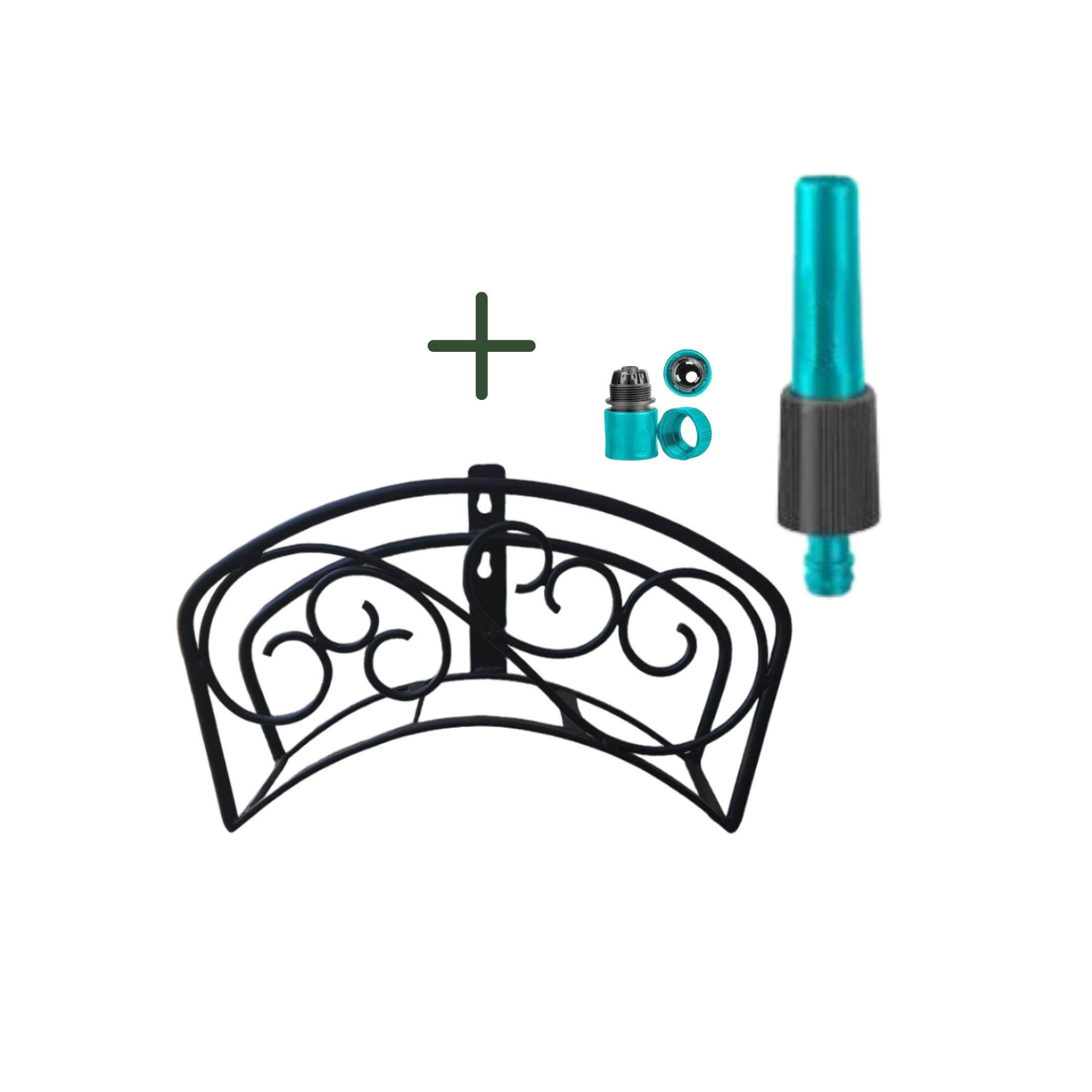 Bundle | Classic Garden Hose Wall Mount Holder + Sprayer