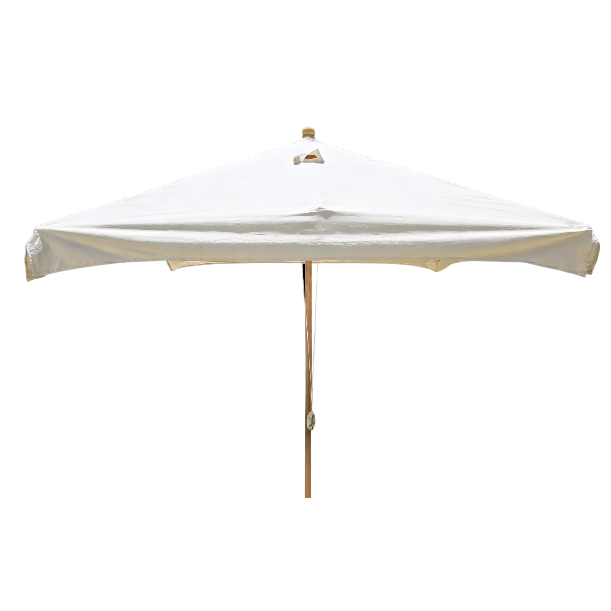 4m Natural Tree-Wood Umbrella – Easy-Pull Rope Mechanism | Without Base
