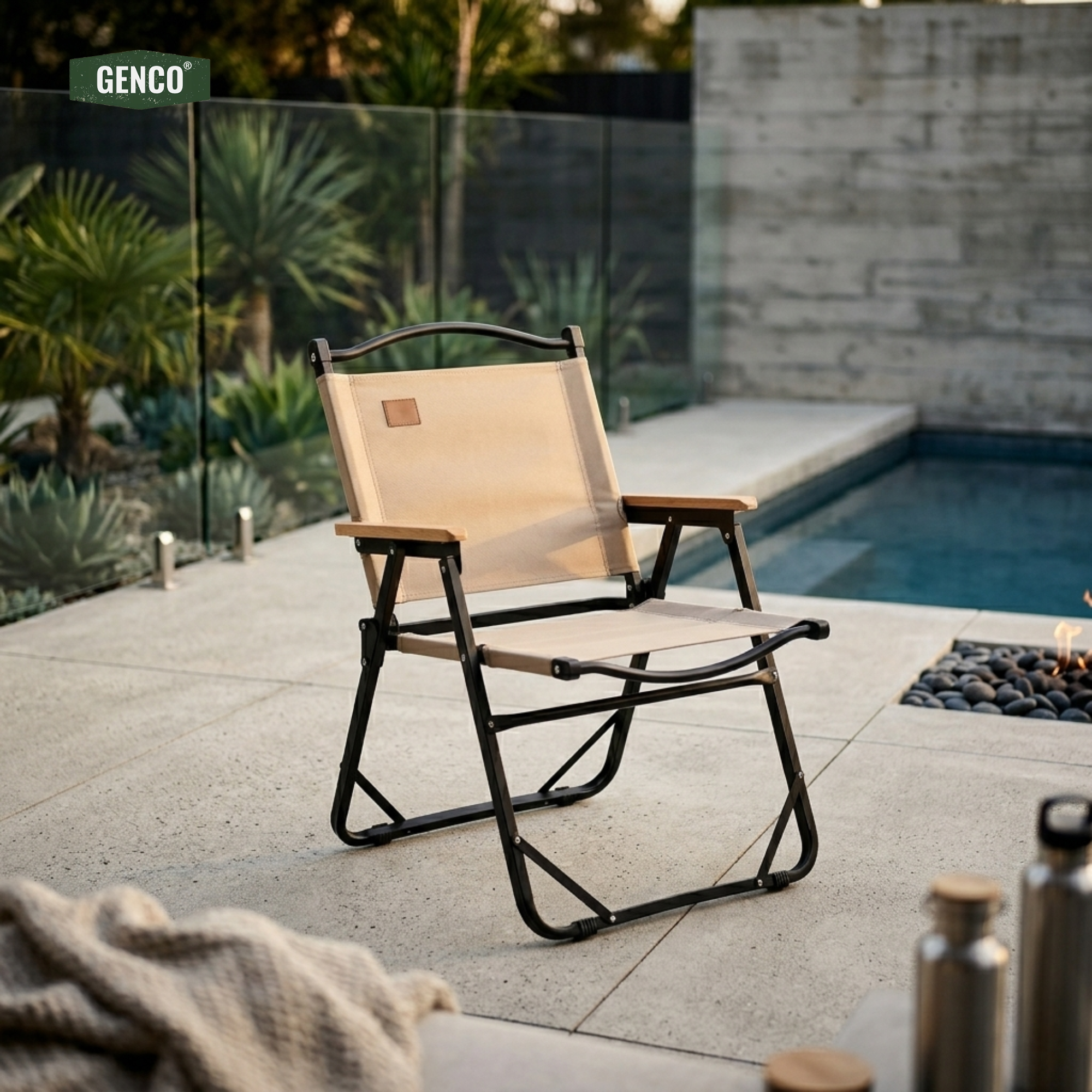Heavy-Duty Steel Frame Patio Lounge Chair