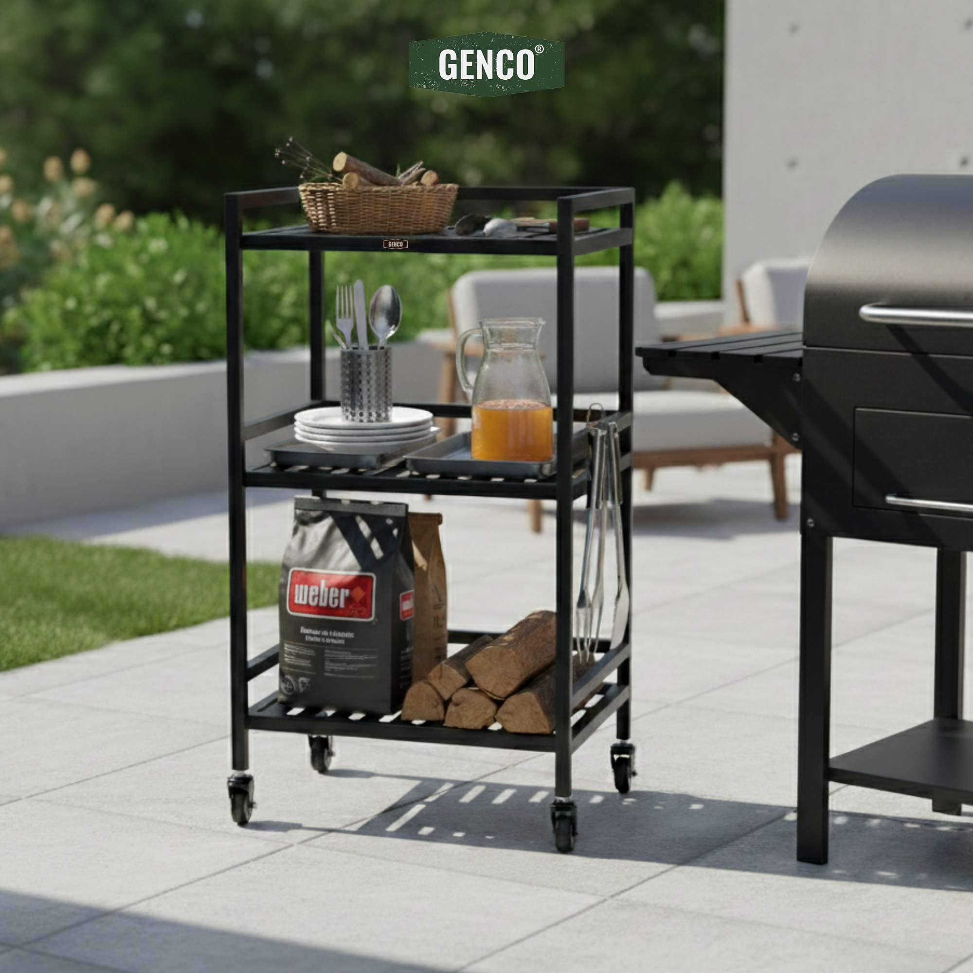 Ridge | 3-Tier Iron Rack with Wheels & Brakes