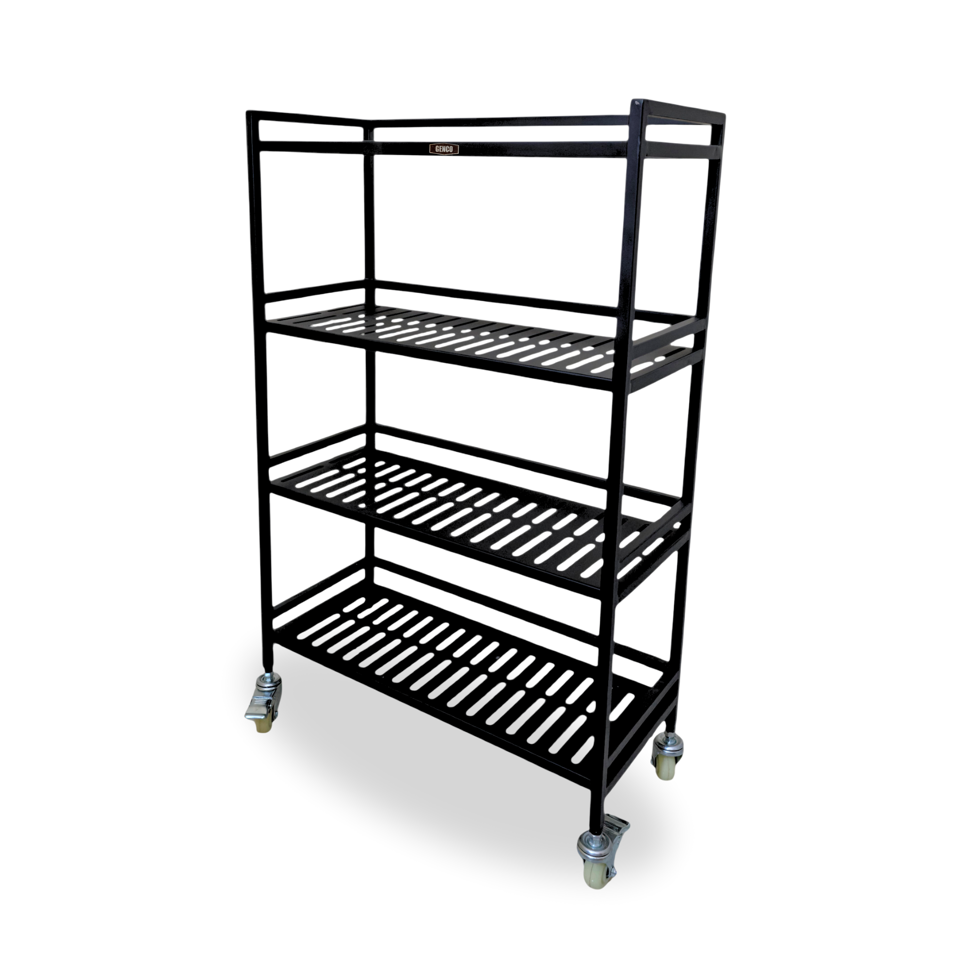Ridge | 4-Tier Wide Iron Rack with Wheels & Brakes