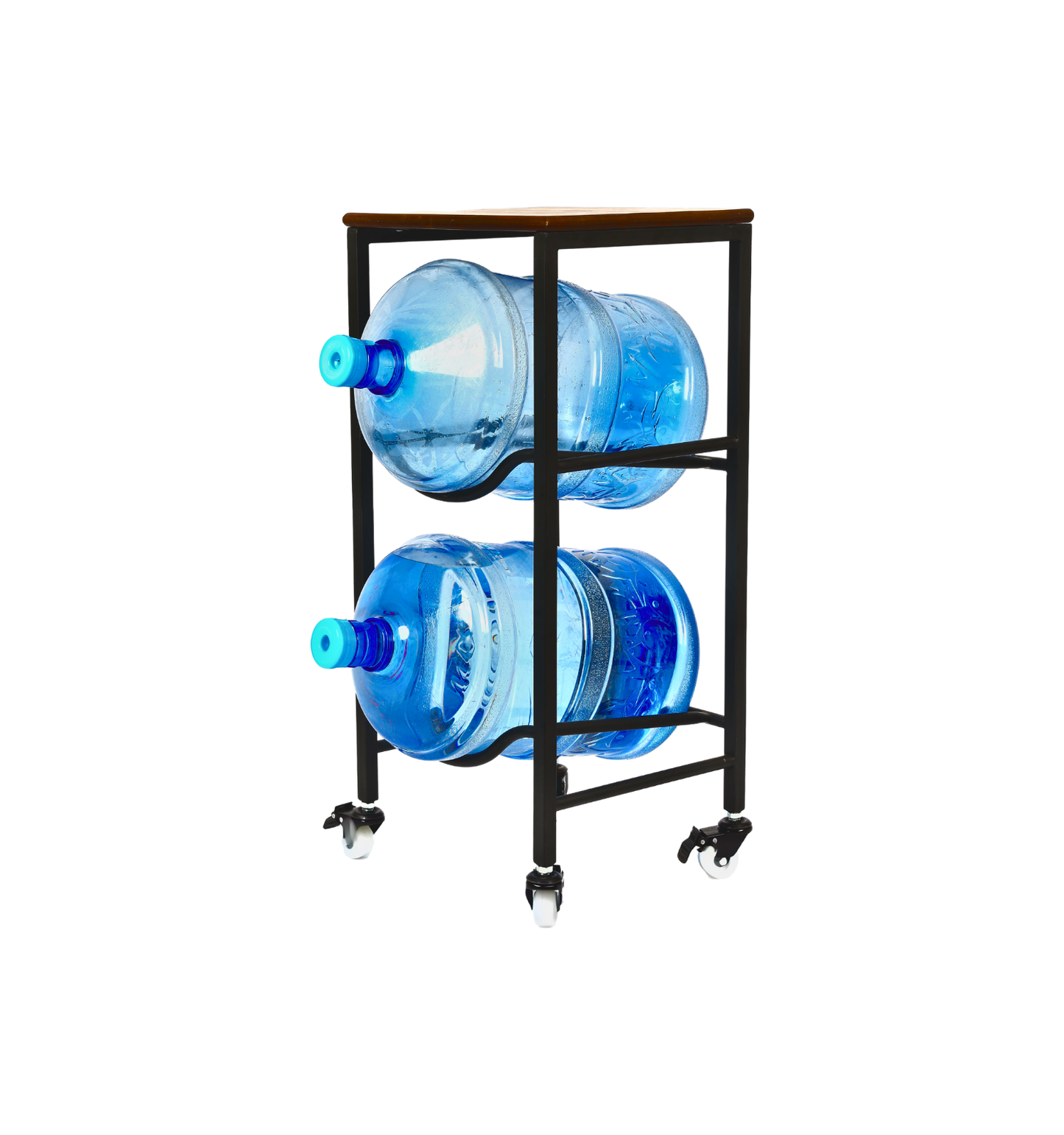 2-Tier WaterRack™ Premium with Natural Wood Shelf, Wheels & Brakes