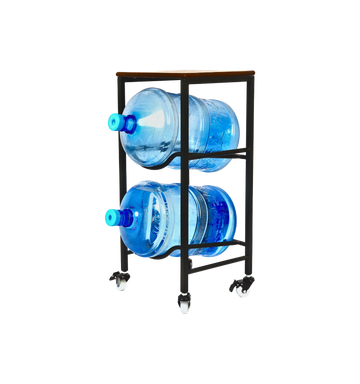 WaterRack Premium | 2-Tier with Natural Wood Shelf, Wheels & Brakes