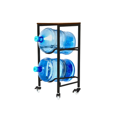 WaterRack Premium | 2-Tier with Natural Wood Shelf, Wheels & Brakes