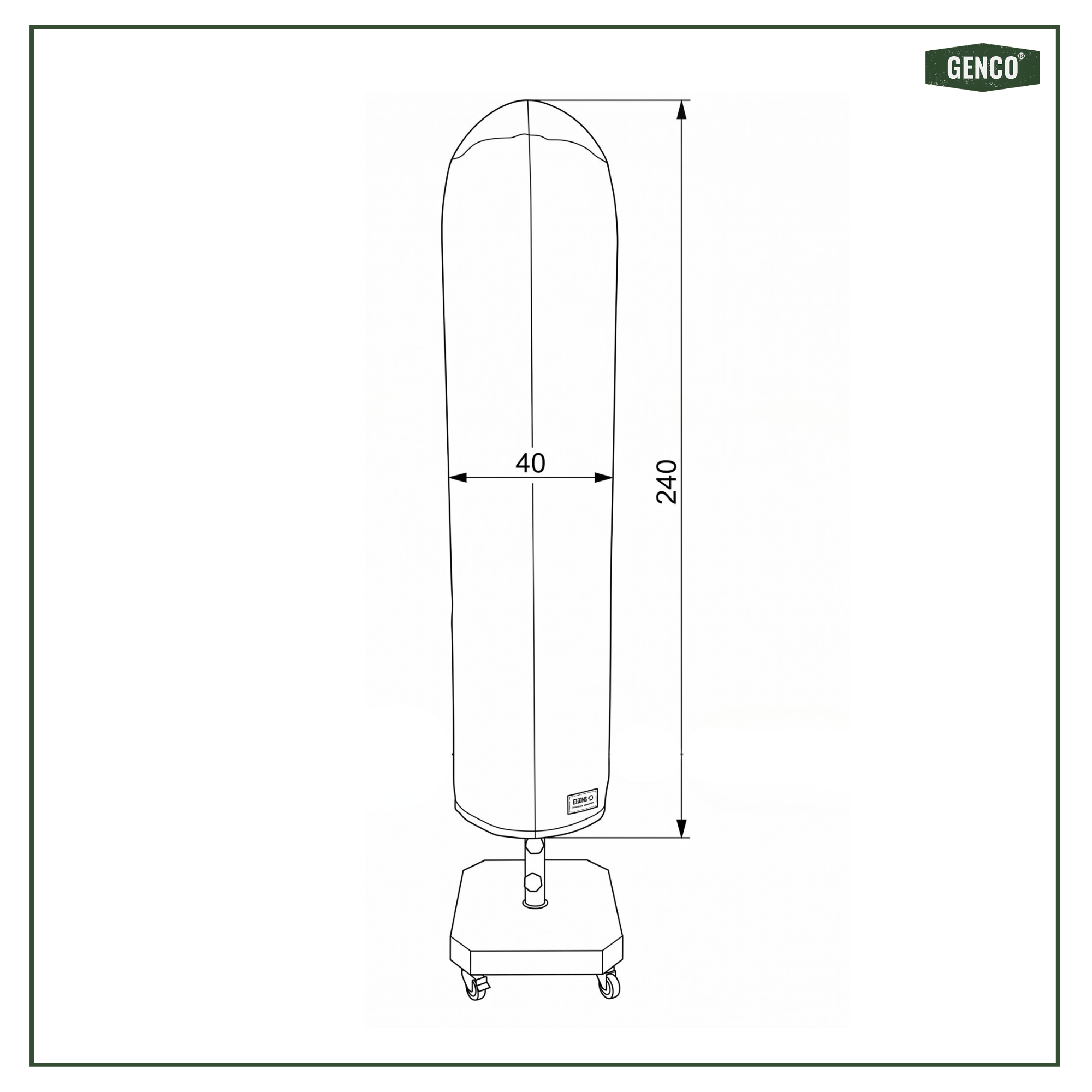 Outdoor Umbrella Heavy-Duty Waterproof Cover (40W X 240H)