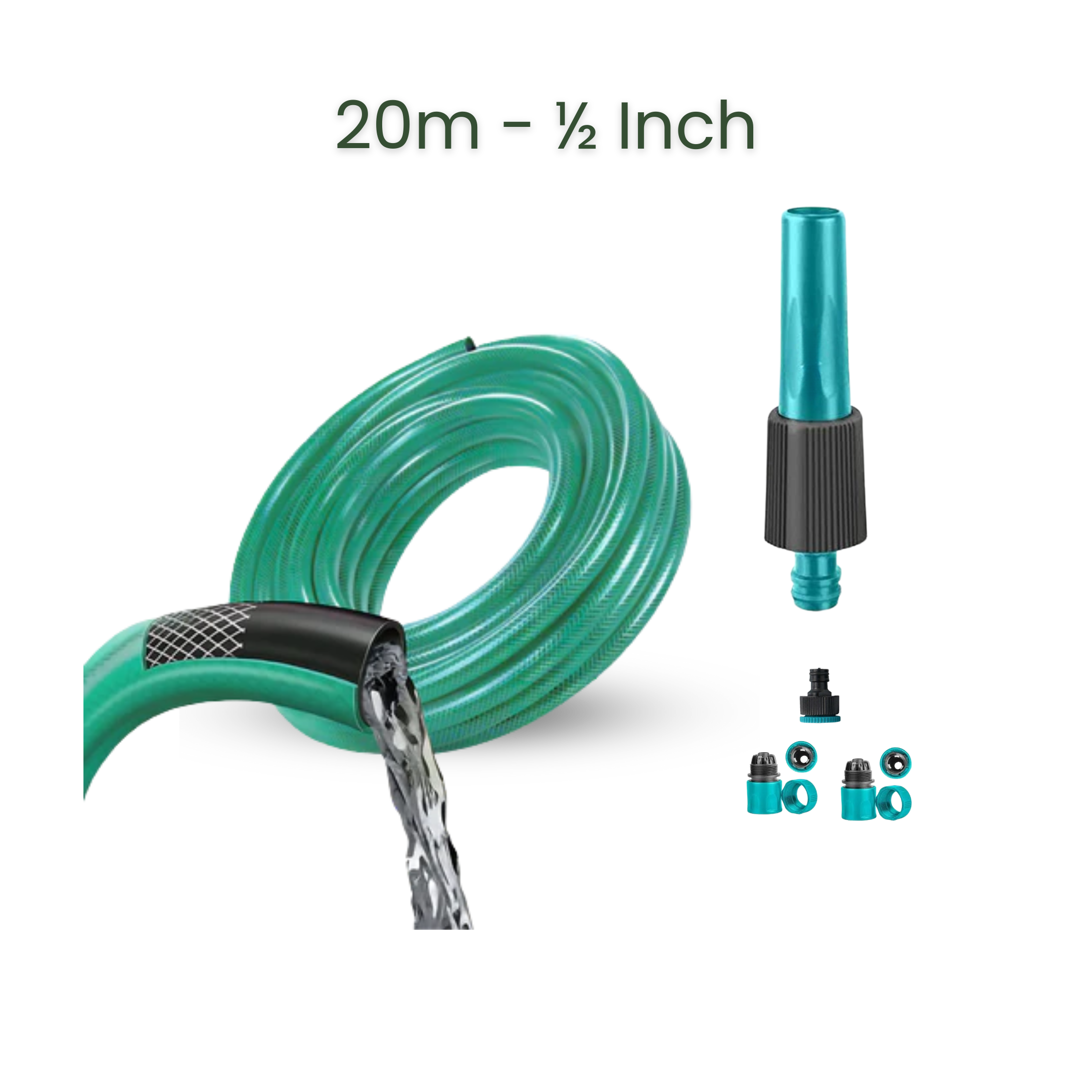 Bundle | 20m Heavy Duty PVC Hose + Sprayer + Connectors
