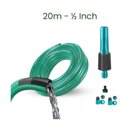 Bundle | 20m Heavy Duty PVC Hose + Sprayer + Connectors