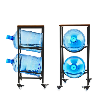 2-Tier WaterRack™ Premium with Natural Wood Shelf, Wheels & Brakes
