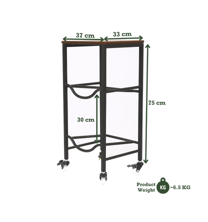 2-Tier WaterRack™ Premium with Natural Wood Shelf, Wheels & Brakes