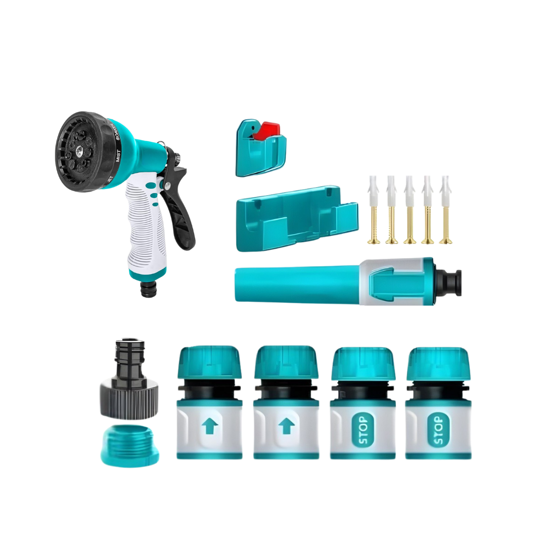 20m Wall-Mount Hose Reel with 9-Mode Sprayer - 1/2 Inch