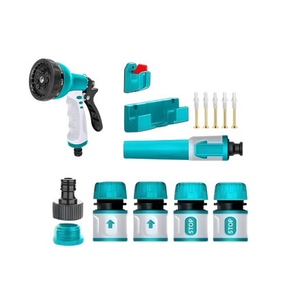 20m Wall-Mount Hose Reel with 9-Mode Sprayer - 1/2 Inch