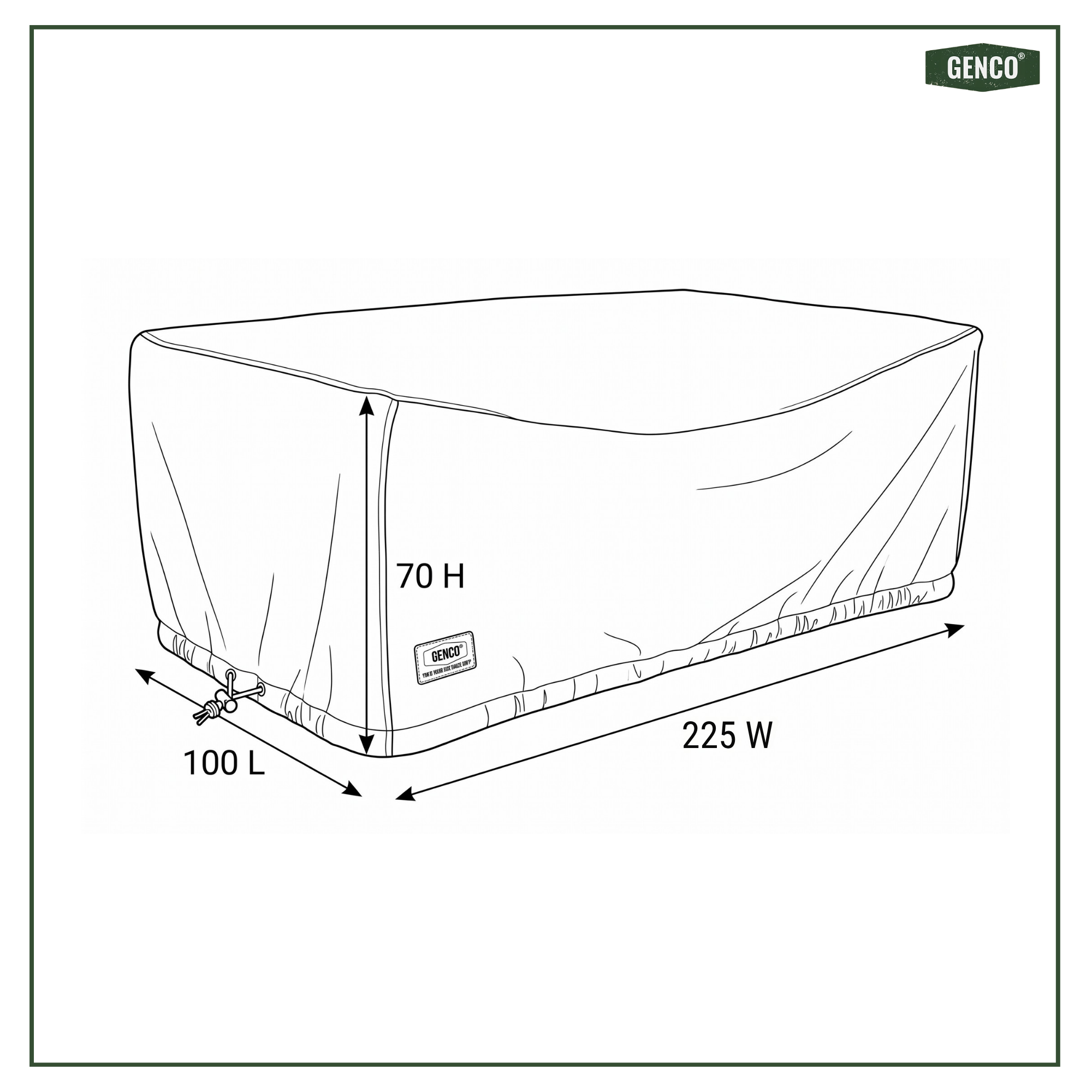 Outdoor Couch 3 Seater Heavy-Duty Waterproof Cover (100L X 225W X 70H)
