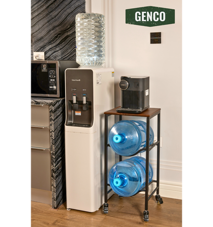 2-Tier WaterRack™ Premium with Natural Wood Shelf, Wheels & Brakes