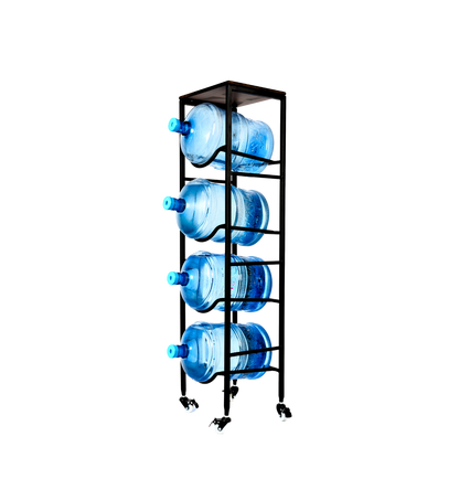 4-Tier WaterRack™ Premium with Natural Wood Shelf, Wheels & Brakes