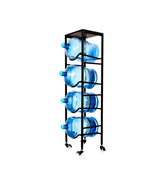 4-Tier WaterRack™ Premium with Natural Wood Shelf, Wheels & Brakes