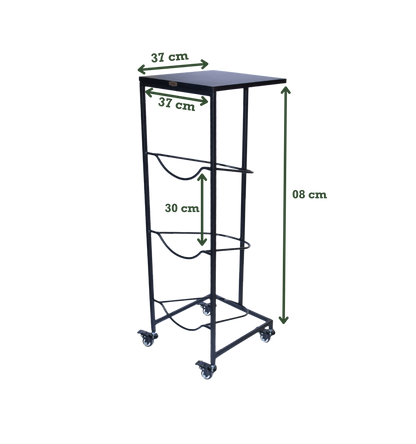3-Tier WaterRack™ Lite with MDF Shelf, Wheels & Brakes