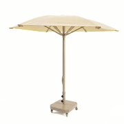 2.6m Aluminum Modern HDPE Mesh Umbrella – Easy-Pull Rope Mechanism | With Heavy-Duty Marble Base
