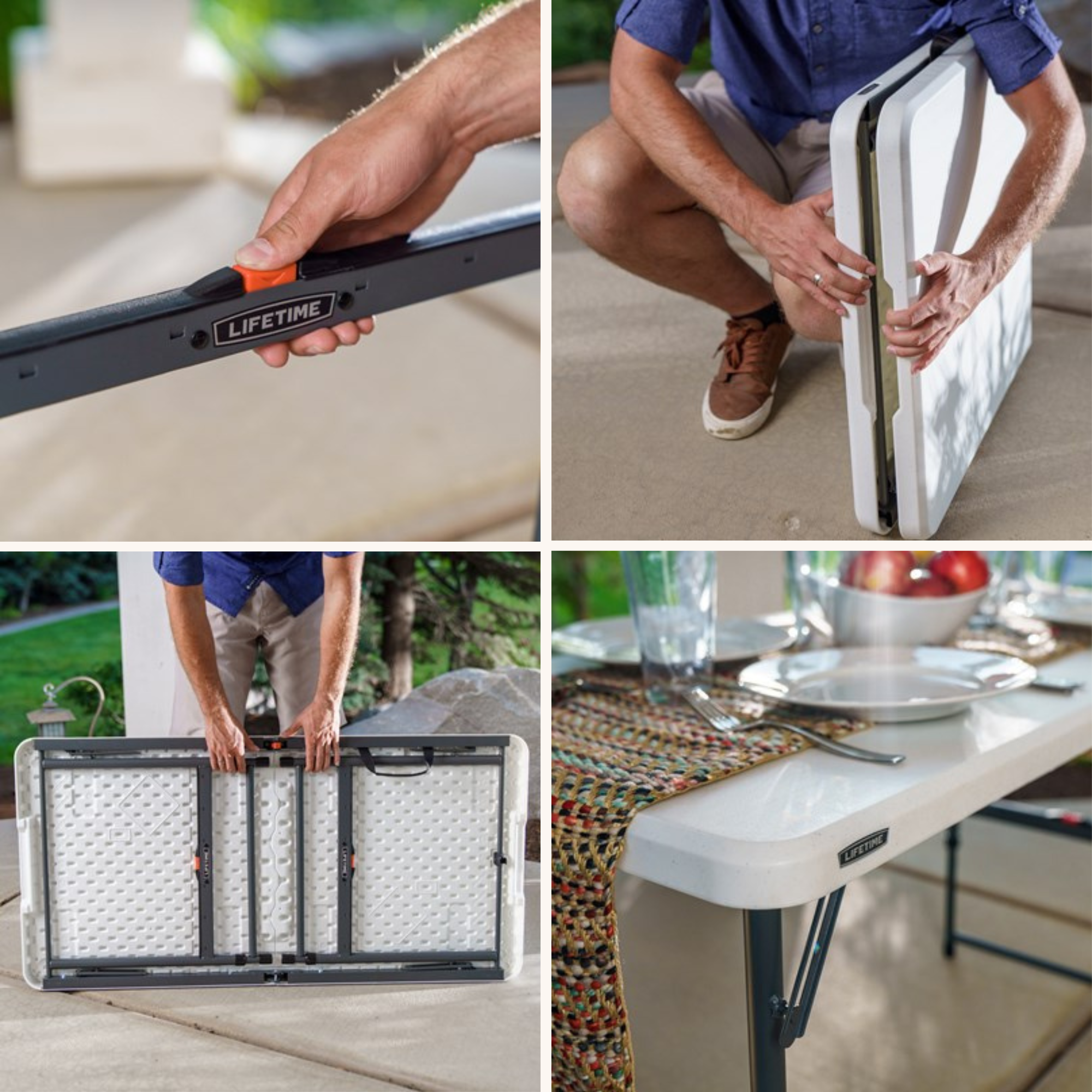 120x60 Fast-Lock Height-Adjustable Folding Table