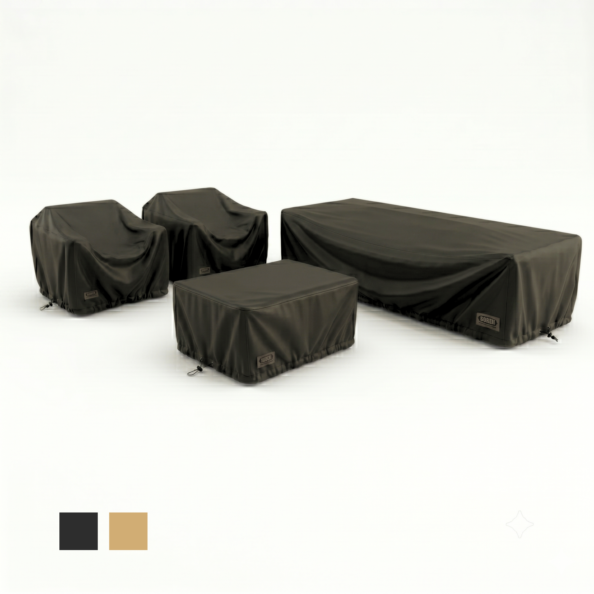 4-Piece Heavy-Duty Waterproof Outdoor Set (with 3-Seater Sofa)