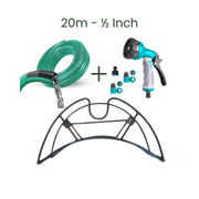 Full Set | Modern Hose Holder + 20m Heavy Duty PVC Hose + 9 Mode Sprayer + Connectors