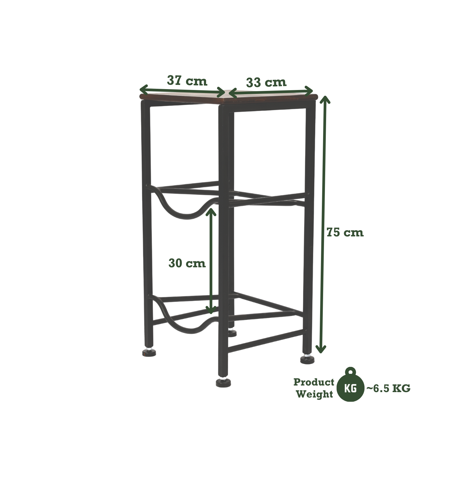 WaterRack Premium | 2-Tier with Natural Wood Shelf