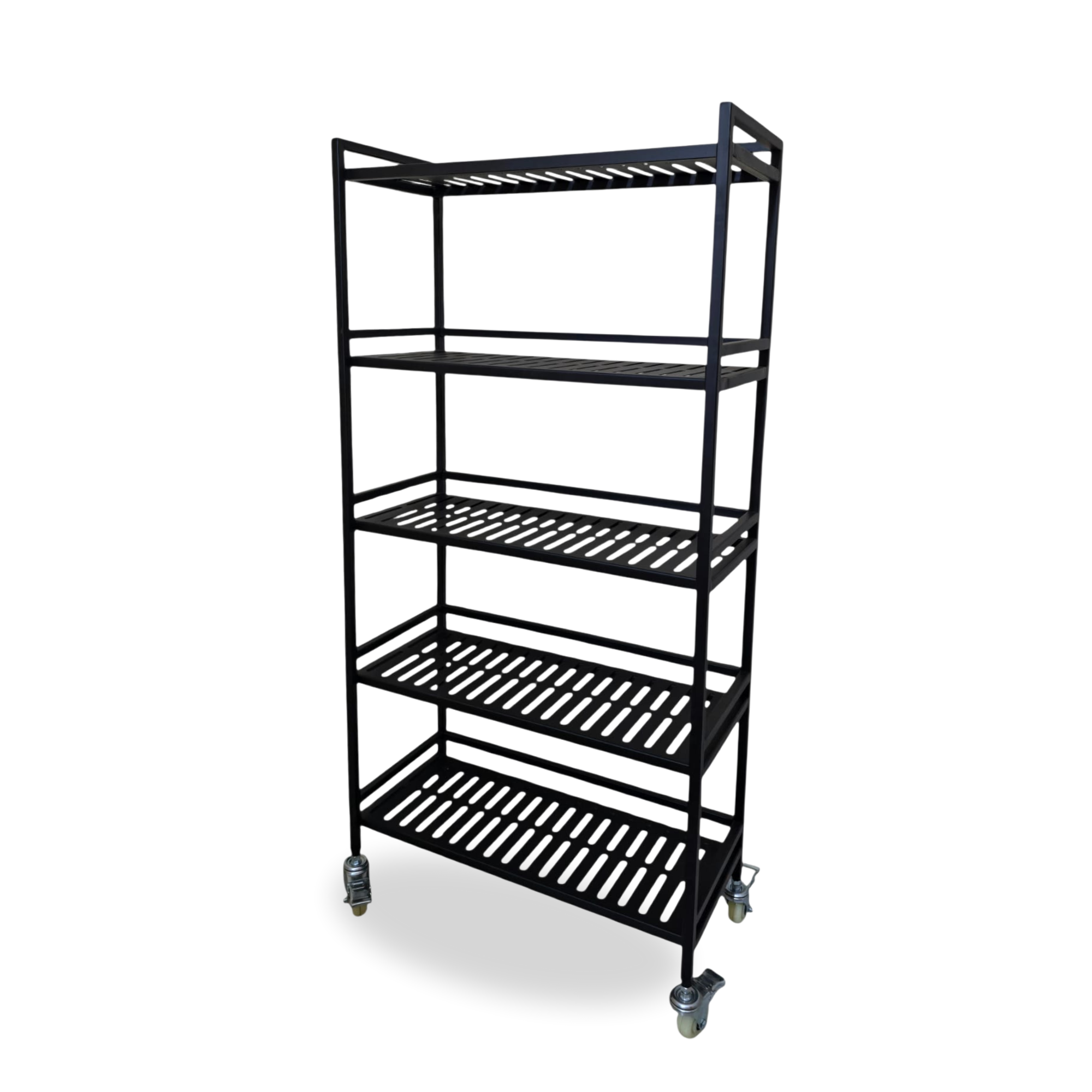 Ridge | 5-Tier Wide Iron Rack with Wheels & Brakes
