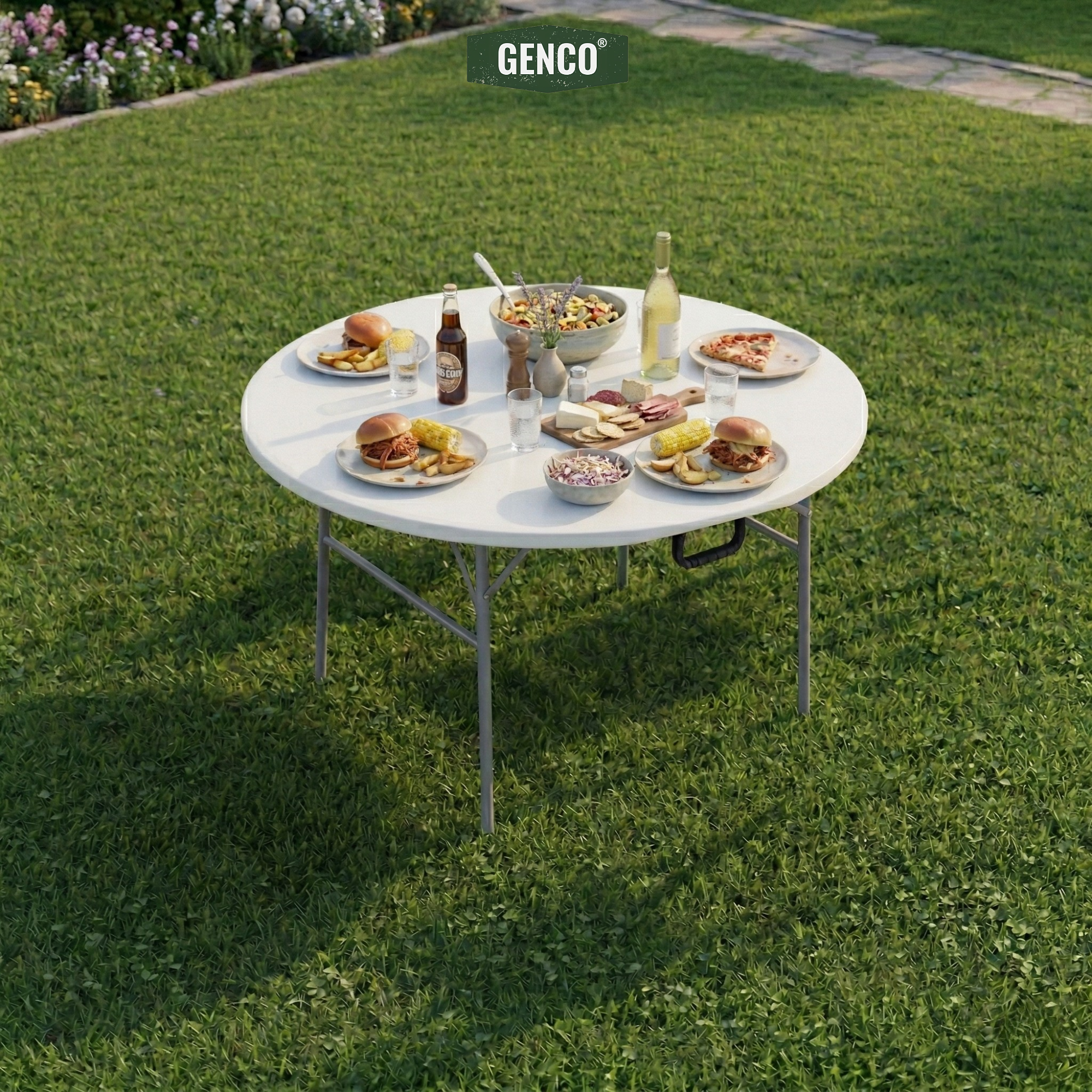 120cm Round Heavy-Duty Portable Folding Table