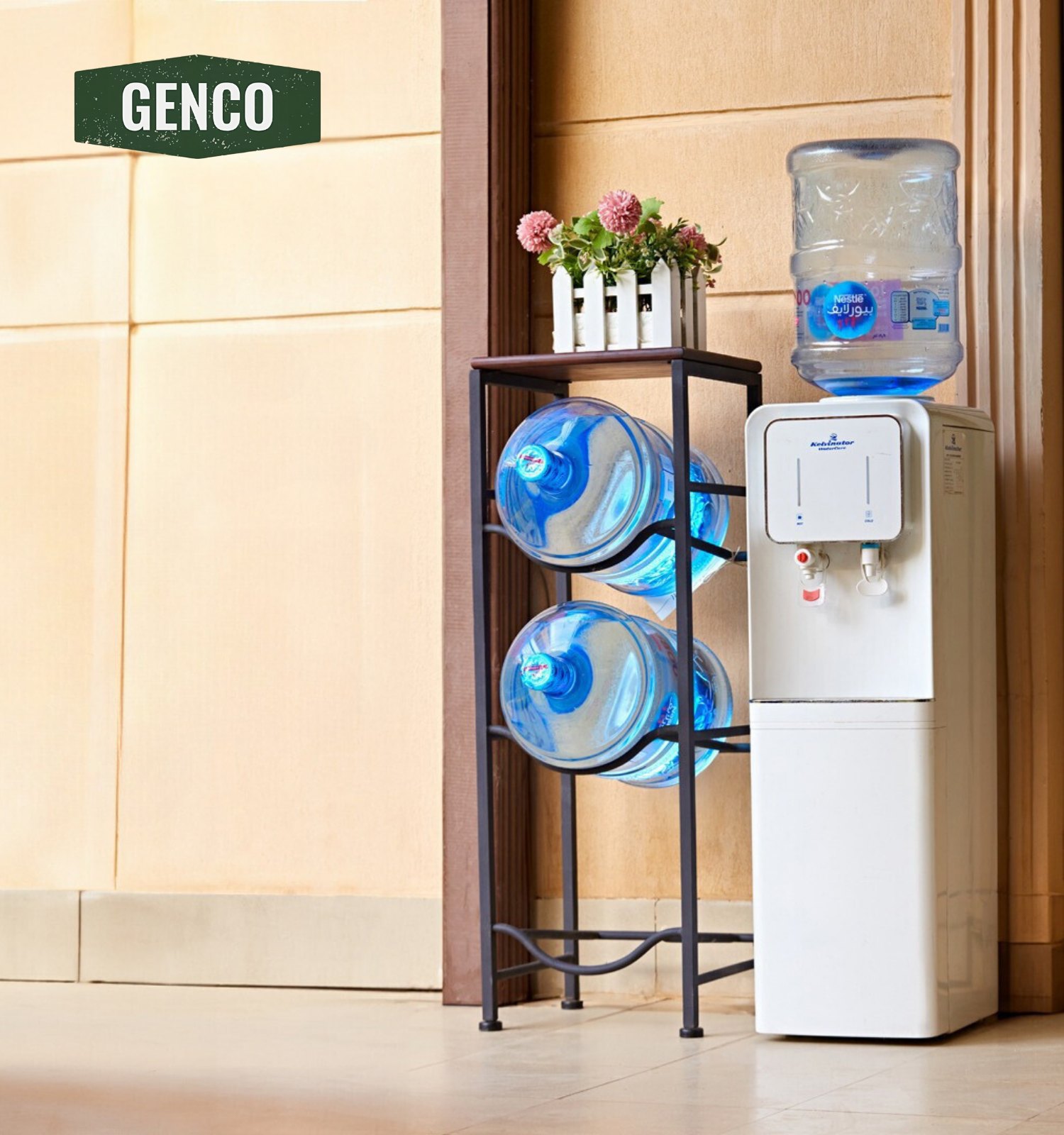 WaterRack Premium | 3-Tier with Natural Wood Shelf