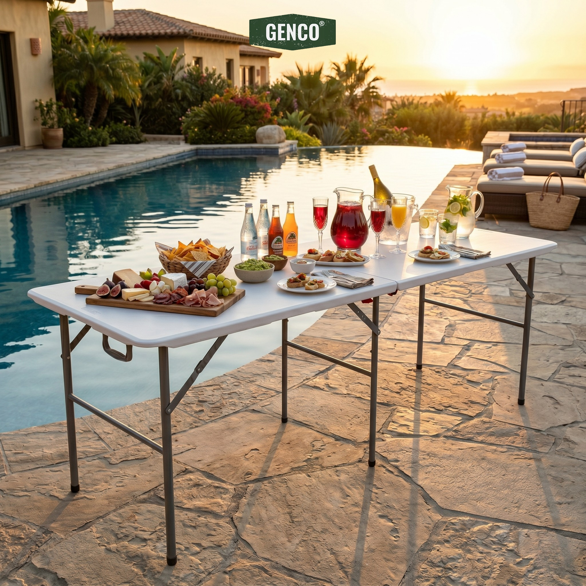 244x75cm Heavy-Duty Portable Folding Table