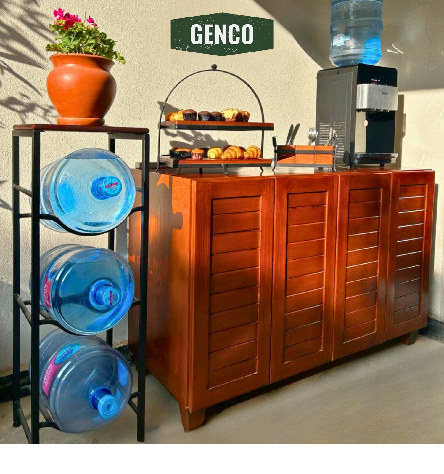 WaterRack Premium | 3-Tier with Natural Wood Shelf