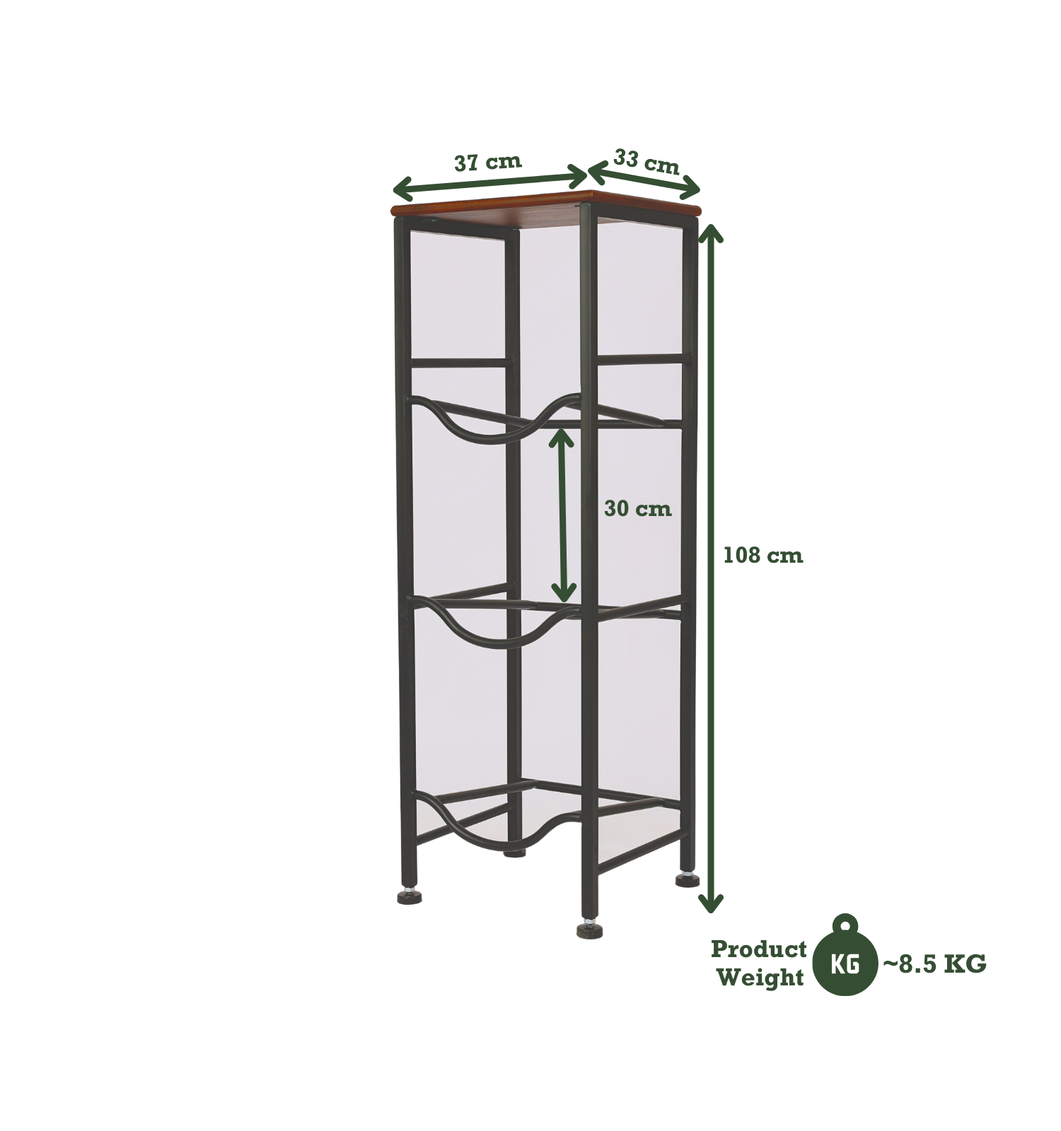 WaterRack Premium | 3-Tier with Natural Wood Shelf